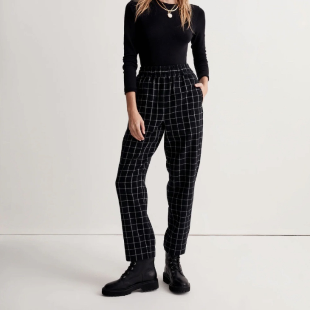Madewell Huston Pull-On Tapered Plaid Pants – Size S